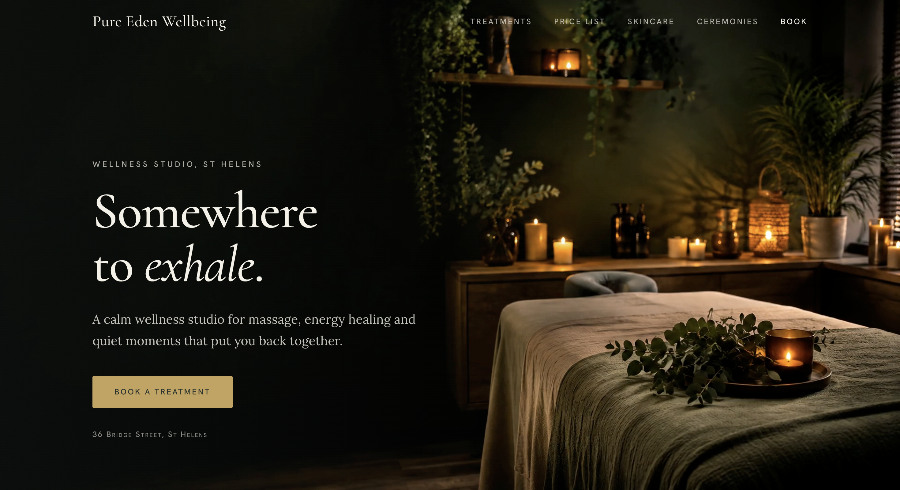 Pure Eden Wellbeing website